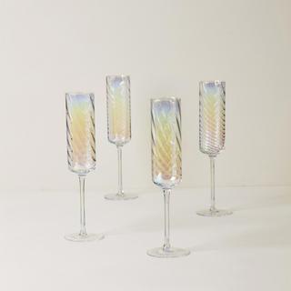 Tuscany Classics Iridescent Flute, Set of 4
