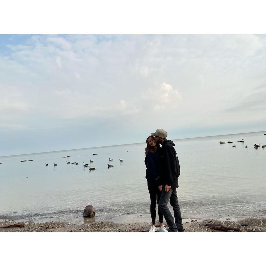 Visiting Lake Erie while they were in Ohio for a wedding. July 24, 2021