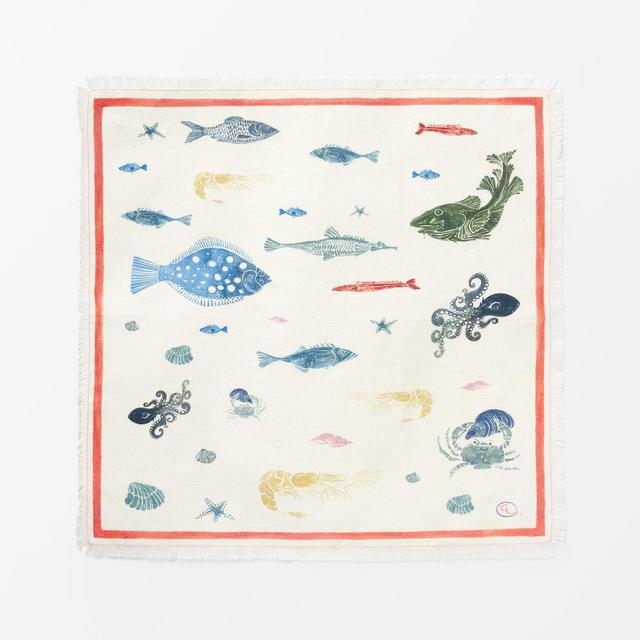 Charlotte Lynggaard "Circling Fish" Linen Napkin