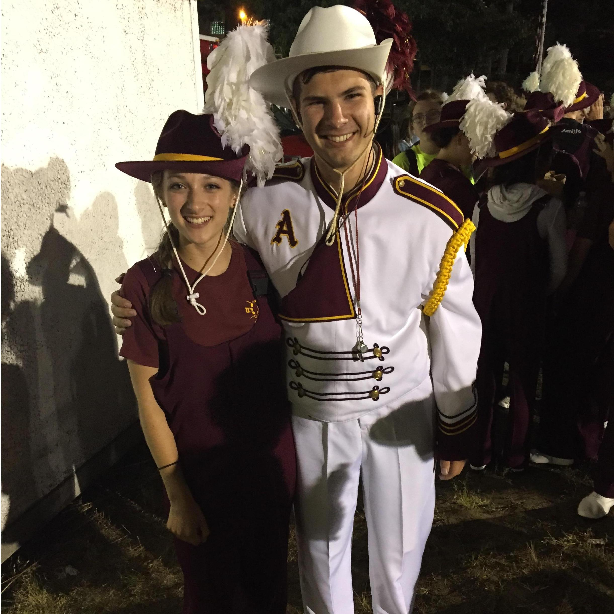 Caitlin and Nathan at a Friday night football game at Alvirne, 2015