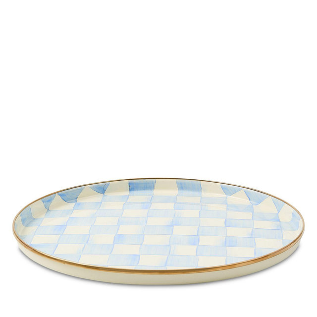 MacKenzie-Childs Sky Check Round Tray