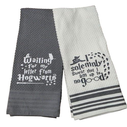 Harr* Potter Kitchen Decoration/Harry Potte* Kitchen Towels/H Potte* Bathroom Towel Set (Gray and White)