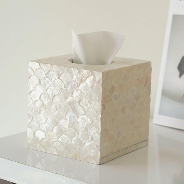 Capiz Tissue Box Cover (Square)