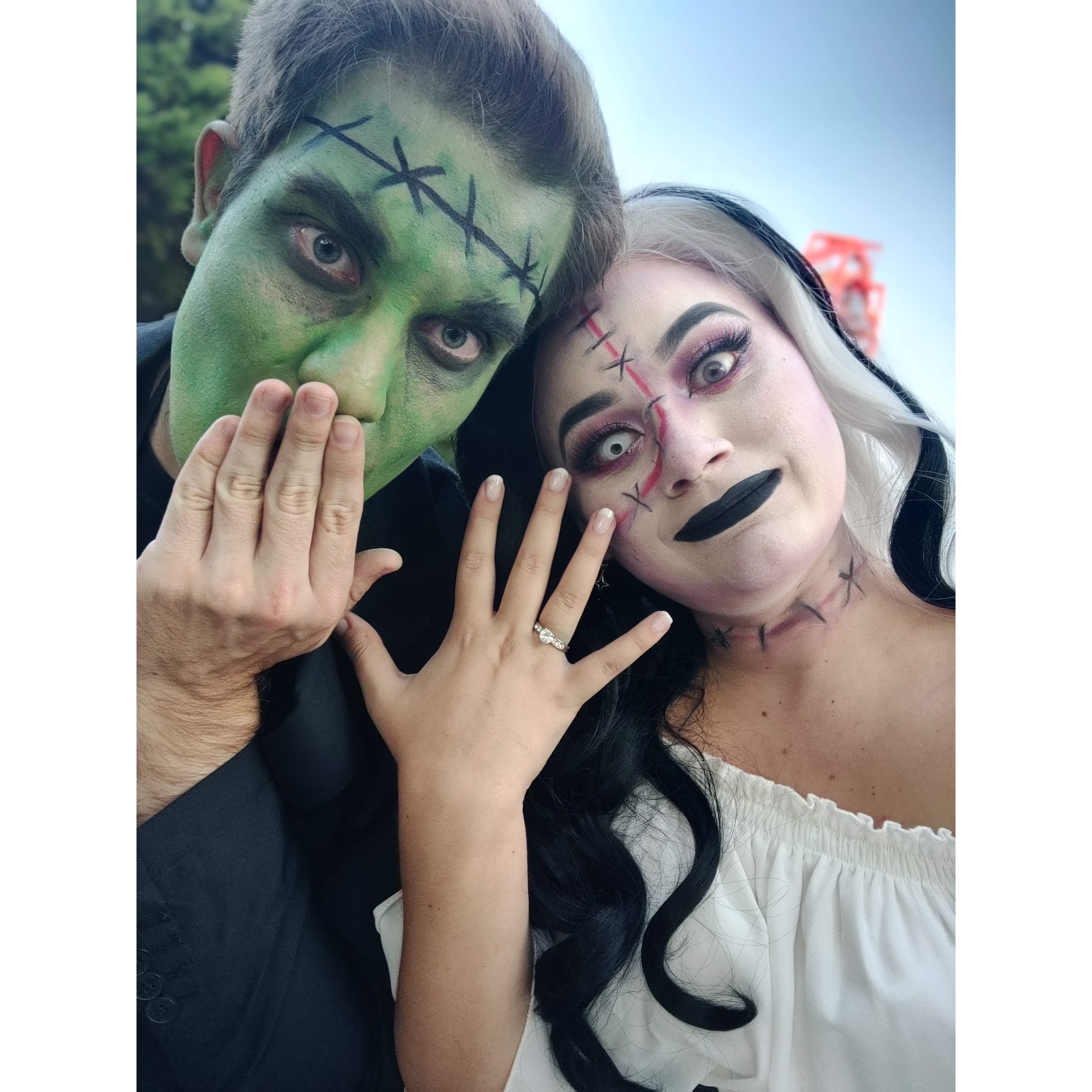 The Bride Of Frankenstein with her hubby.