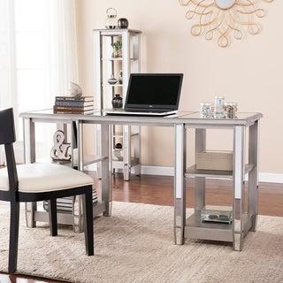 Vedlin Matte Silver Mirrored Desk