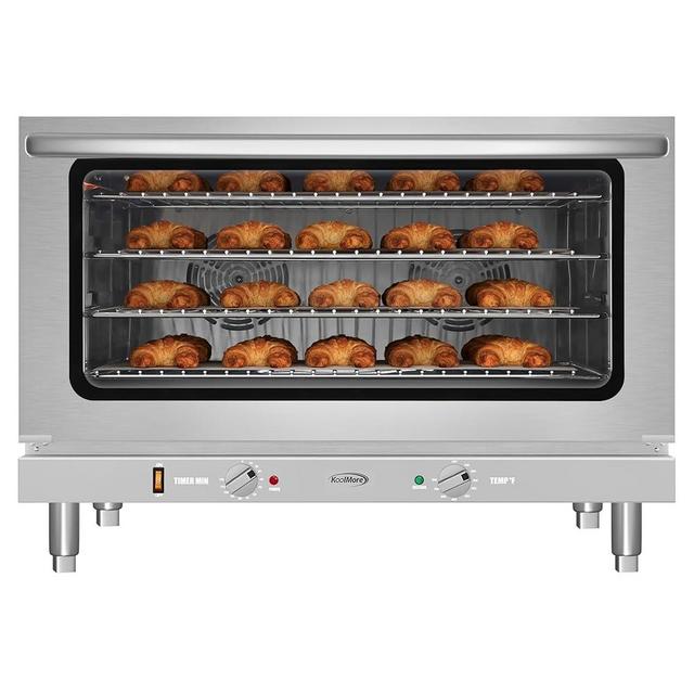 KoolMore 32 in. Commercial Countertop Convection Oven, Holds Full Size Pans, 4 Racks and 3500W of Power, 240V in Stainless-Steel, ETL Listed for Safety and Sanitation (KM-CTCO-44)