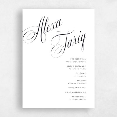 White Wedding Program - Dametta