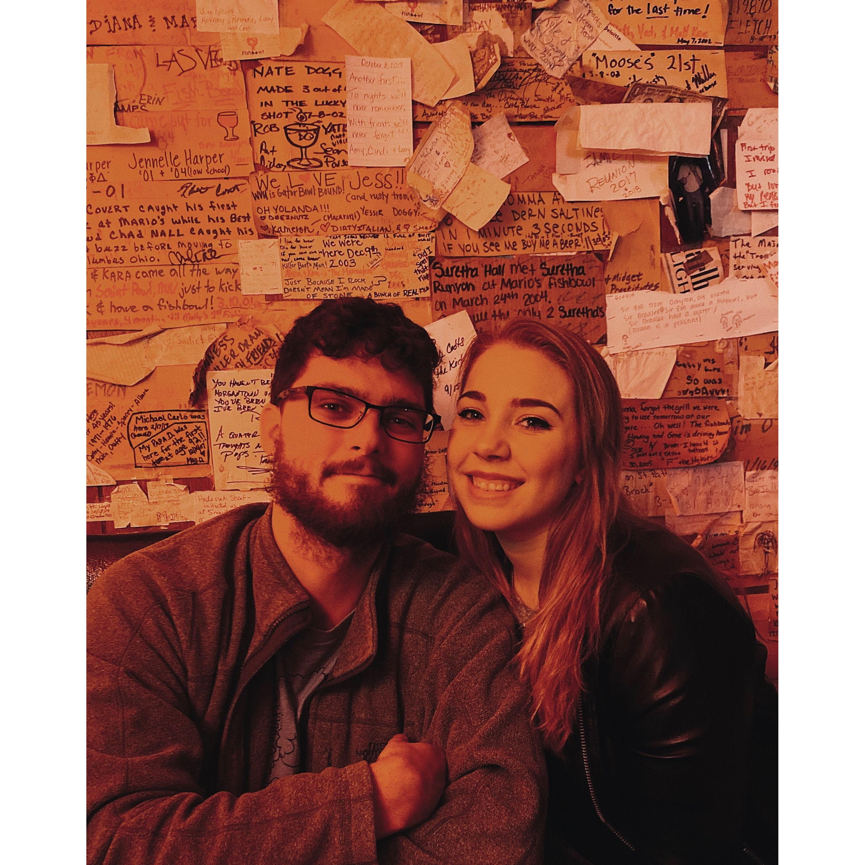 At good ole Mario's Fishbowl in 2019