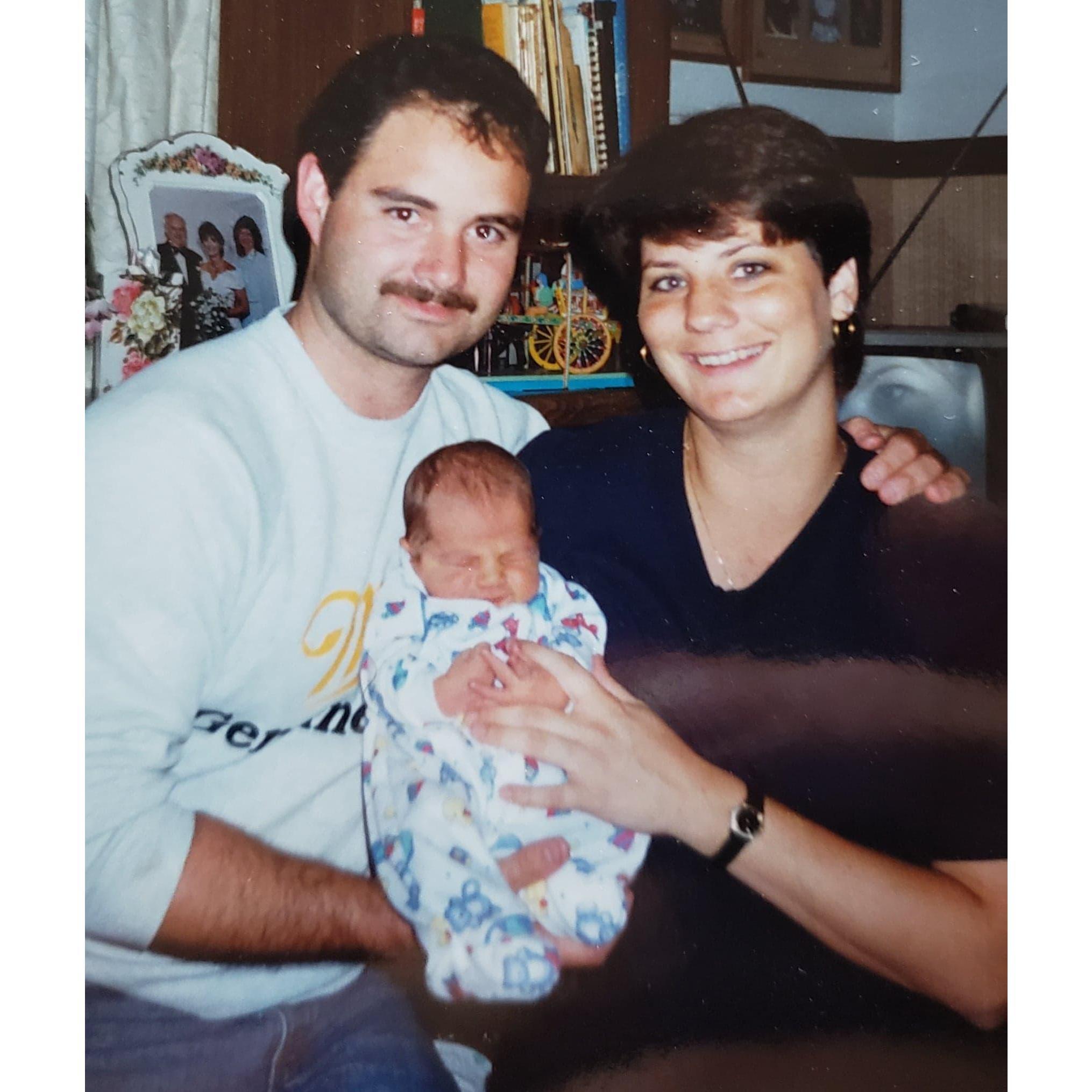 Bill and Martha with a newborn Keith