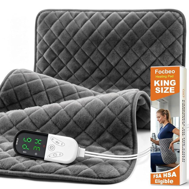 Heating Pad for Back Neck & Shoulders - 35"x20" King Size, FSA Eligible HSA, Heating Pads for Period Cramps Abdomen Knee, Dry/Moist Heat,Auto Shut Off, 6 Heat Settings, Washable, Gifts for Women & Men