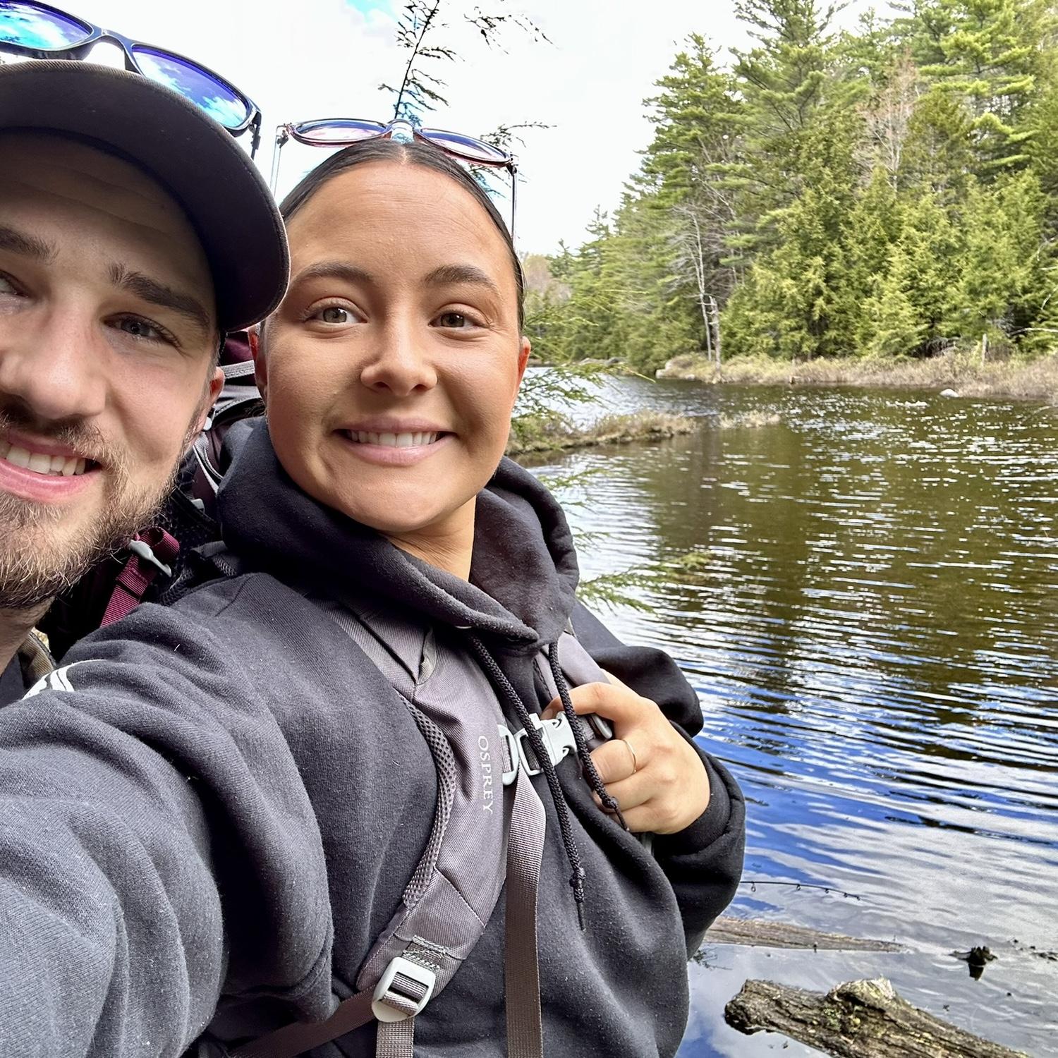 James bringing Emily on a hike in upstate NY