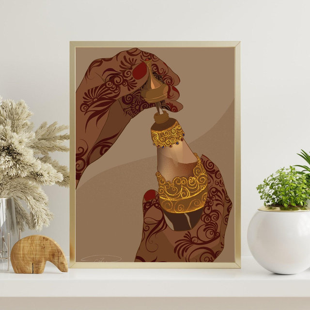 Henna illustration| Sudanese| Arabic| Somali| Wedding | DIGITAL DOWNLOAD | Printable Wall Art | | Digital File