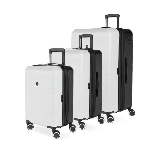 SwissGear Duet Hardside Expandable Luggage with Spinner Wheels, Grey/Black, 3-Piece Set (19/24/28)