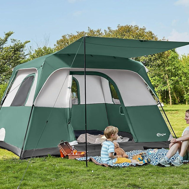 PORTAL 6 | 8 | 10 Person Family Camping Tent with Porch, Big Family Camping Tent with Tall Height, Good Ventilation, Water Resitant Large Tent for Outdoor Camping, Backyard