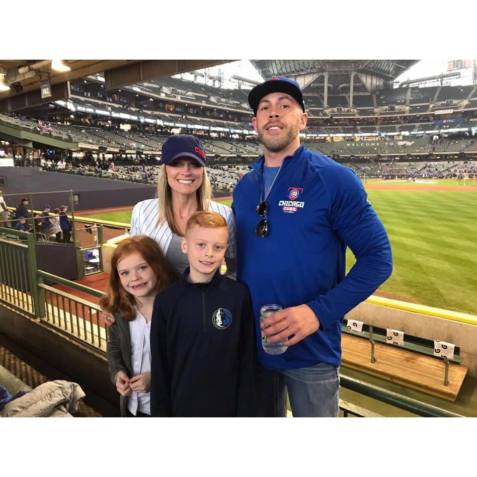 Parker's 11th birthday - 1st row Cubs / Brewers game