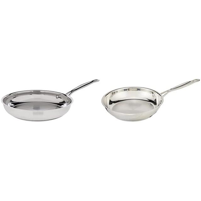 Cuisinart 722-24 10-Inch Chef's-Classic-Stainless-Cookware-Collection, Open Skillet & 722-20 8-Inch Chef's-Classic-Stainless-Cookware-Collection, 8", Open Skillet