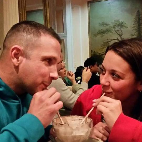 Sharing a Frozen Hot Chocolate at Serendipity NYC