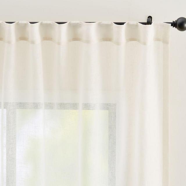 Emery Sheer Curtain, 50 x 84", Ivory