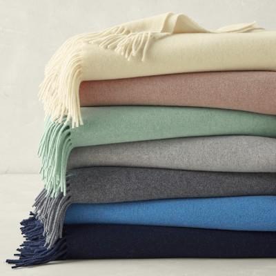 European Solid Cashmere Throw