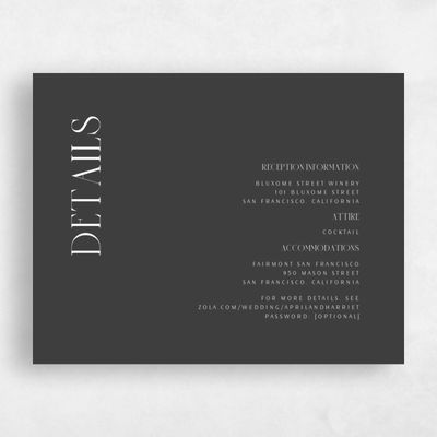 Dark Charcoal, Grey Wedding Enclosure - Andes