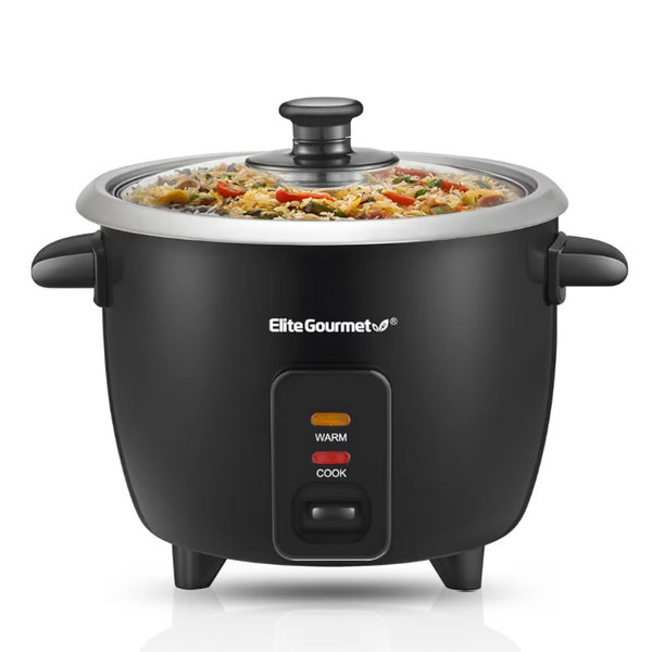 Elite Gourmet Electric Rice Cooker (Black)