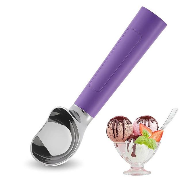 Heated Ice Cream Scoop Rechargeable, Electric Warming Ice Cream Scooper with LED Display, Heats to 158°F for Hard Ice Cream, Easy for Seniors & Kids, IP67 Waterproof (Royal Purple, 2oz)