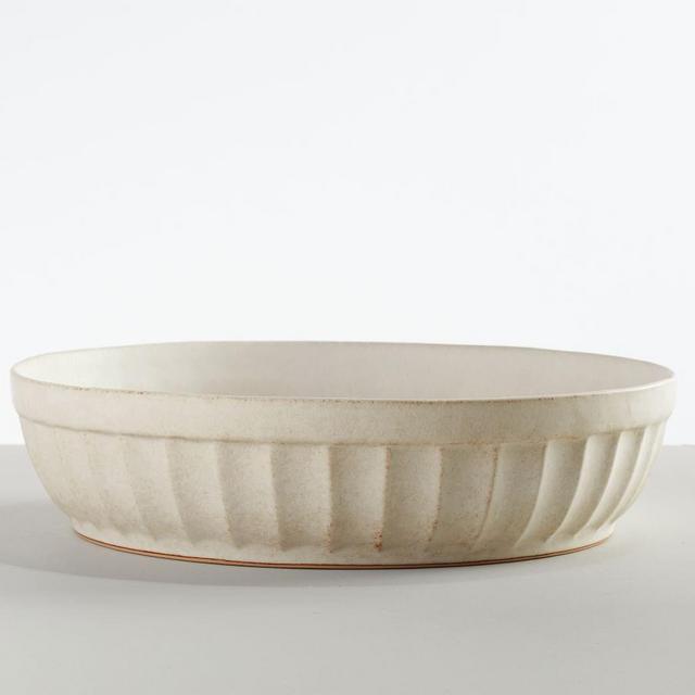 Mendocino Stoneware Shallow Serving Bowl - Ivory