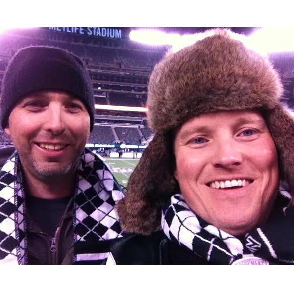 Andy & John braving the cold for some football
