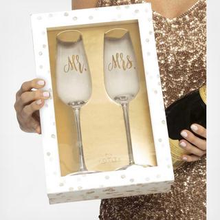 2-Piece Mr. & Mrs. Champagne Flute Gift Set