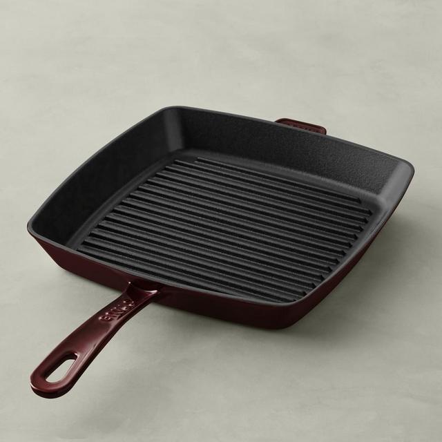 Staub Enameled Cast Iron Grill Pan, 12", Grenadine