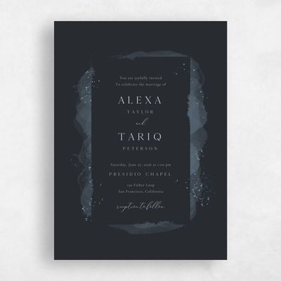Black Fall Wedding Invitation - Zortas Frame