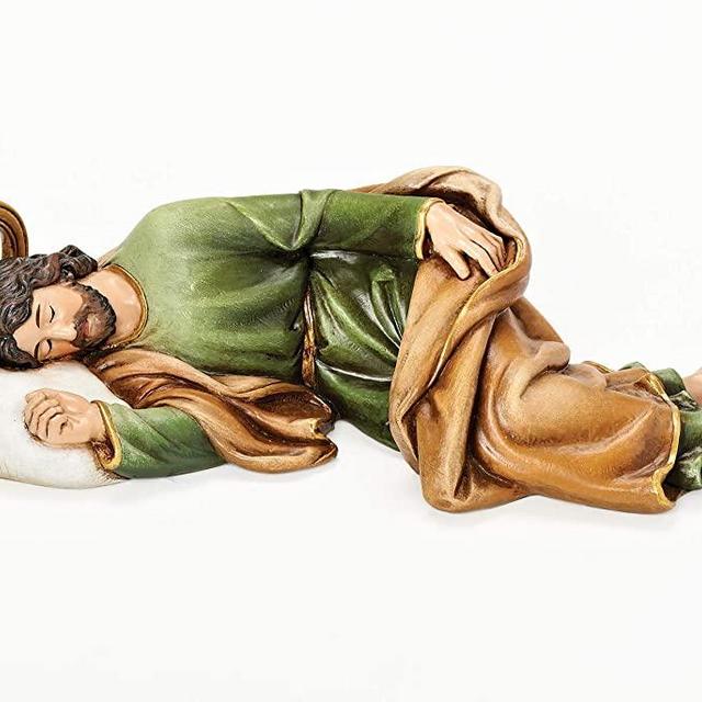 Joseph's Studio by Roman - Sleeping St. Joseph Figure, Life of Christ, Renaissance Collection, 2.25" H and 8.25" W, Resin and Stone, Religious Gift, Decoration