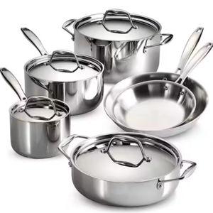 Signature Tri-Ply Clad 10-Piece Stainless Steel Cookware Set