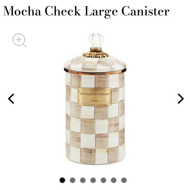 Mocha Check Large Canister