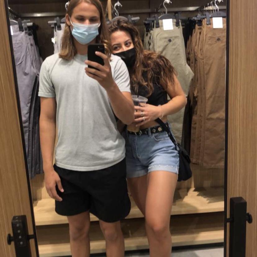 Photo proof that we met during the crazy COVID days and had to wear masks everywhere!