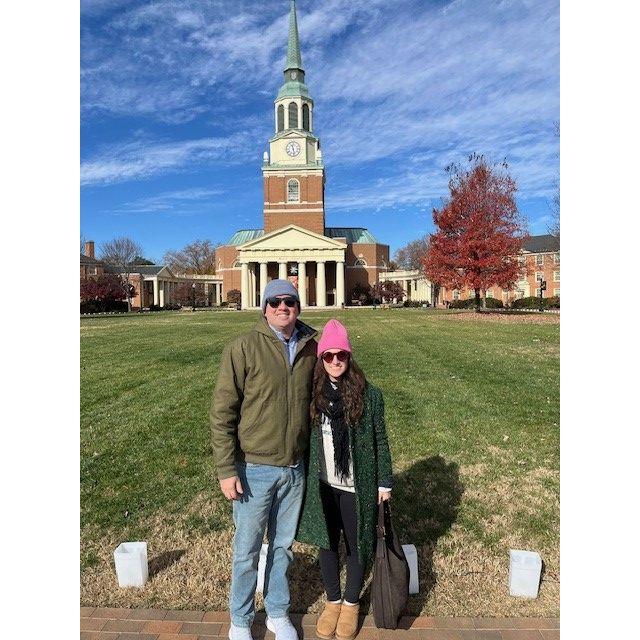 Visiting Wake Forest University campus.