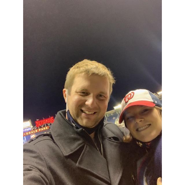 Even though we both love going to games, because of COVID our first Nats game together was not until April 30, 2021!