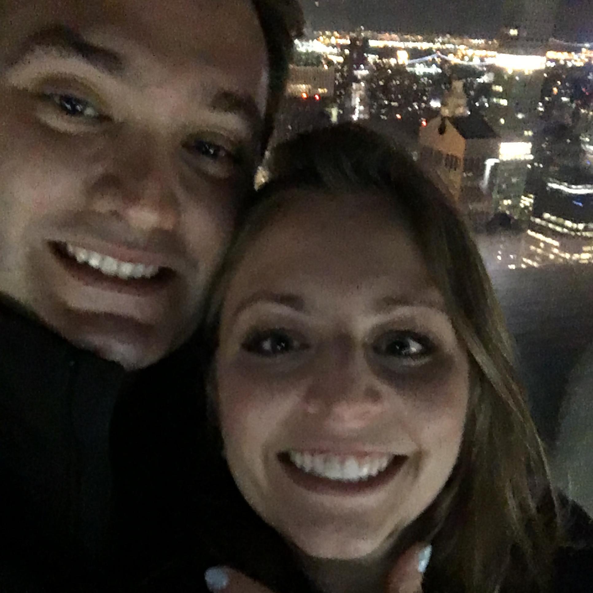 The night of our engagement on Top of the Rock!