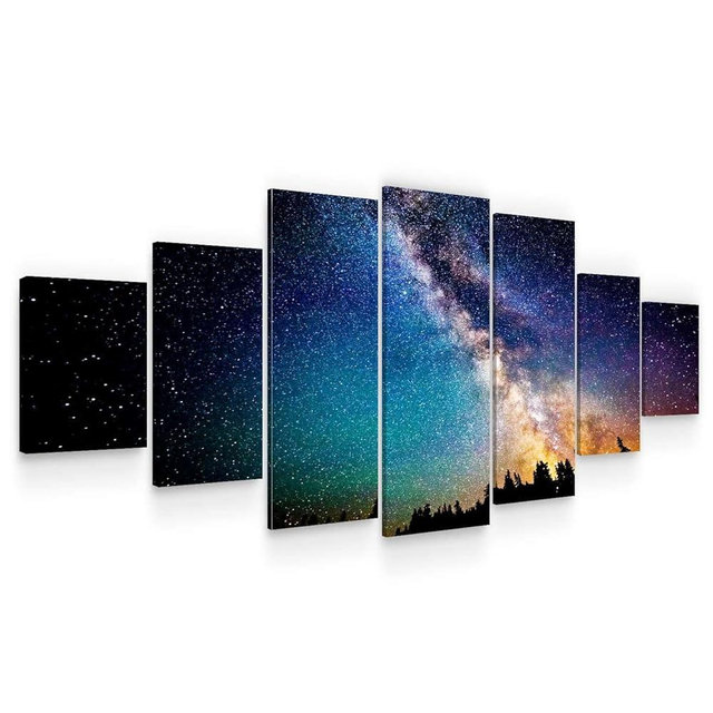 Startonight Huge Canvas Wall Art Sky Full Of Stars - Large Framed Set of 7 40" x 95"