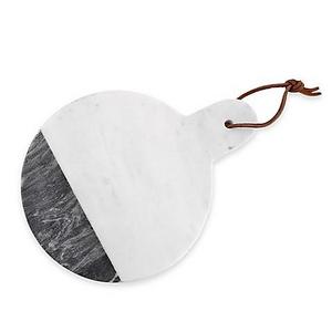 Artisanal Kitchen Supply® Two-Tone Round Marble Cheese Board with Handle