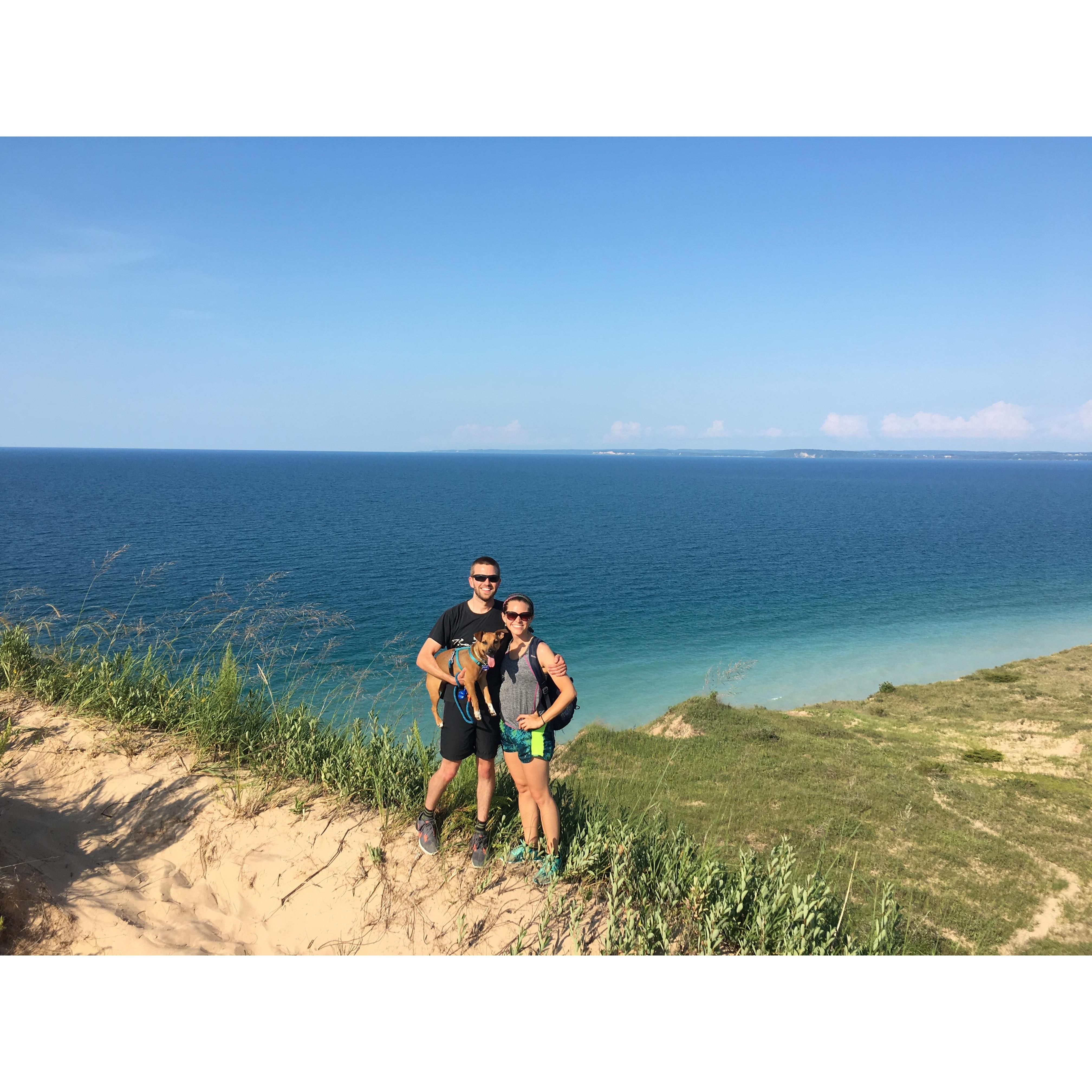 Hiking Pyramid Point outside Traverse City, Michigan