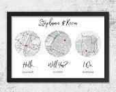 Hello, Will You, I Do, Map Art Print,...