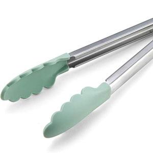 KitchenAid Gourmet Silicone-Tipped Stainless Steel Tongs, 12 Inch, Pistachio