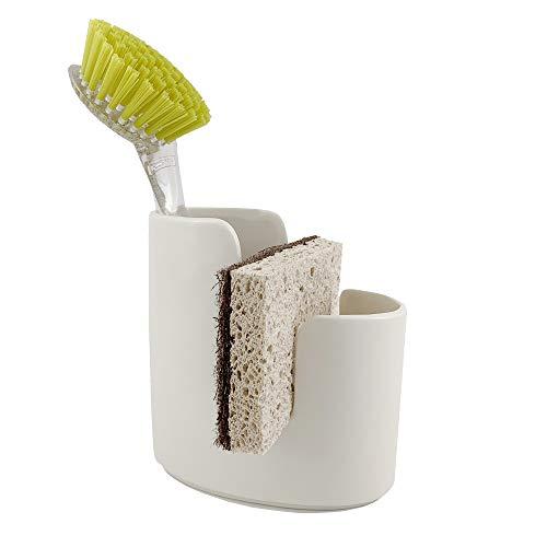 Scarlettwares Ceramic Sponge Holder Kitchen Caddy Sponge and Brush Holder Kitchen Sink Organizer