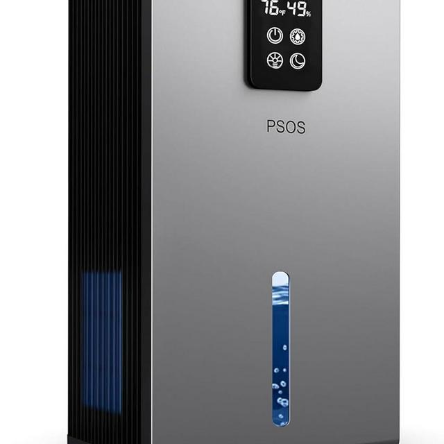 Dehumidifier, Dehumidifiers for Home (1000 sq.ft) 98 OZ Water Tank, Dehumidifiers for Bedroom Bathroom Basement with Digital Display, Auto Shut Off, Relaxing 7 Color Ambient Light (Gray)