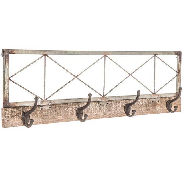 Rustic Metal Wall Decor With Hooks
