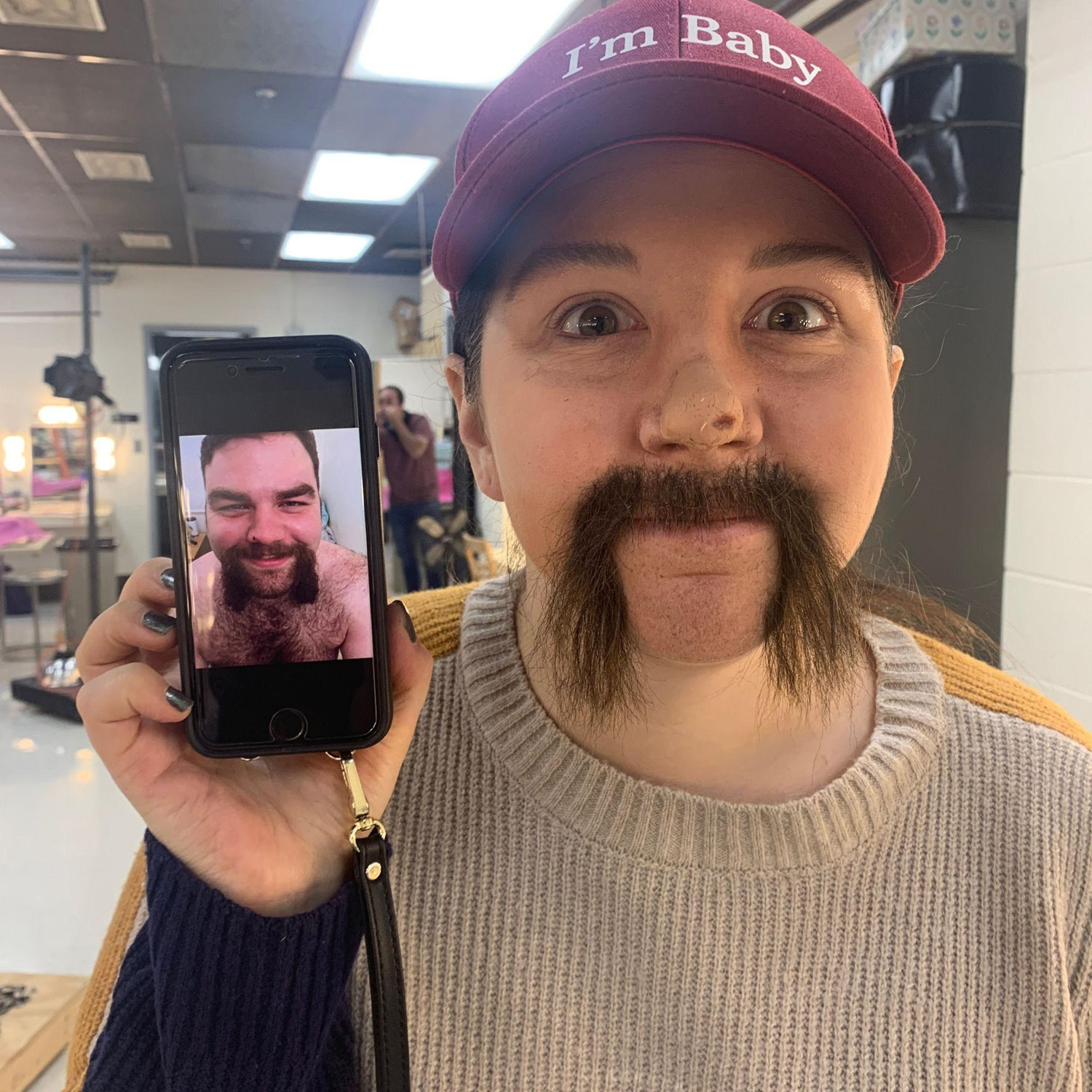 Josey turning herself into John for Makeup Class