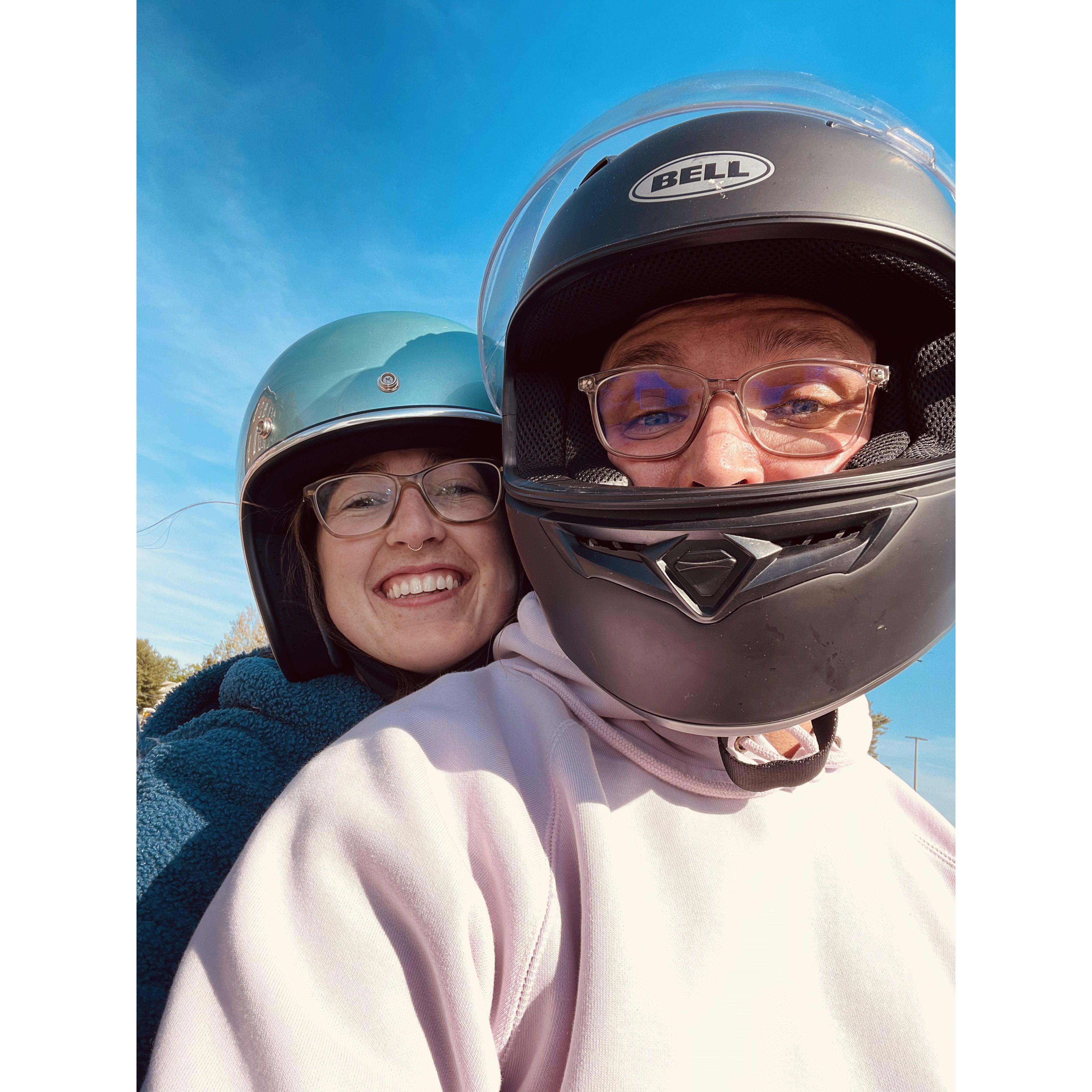 A handful of our first 'real' dates were scootering to ice cream shops all over Maine. A series we called "Scoots to Scoops!"