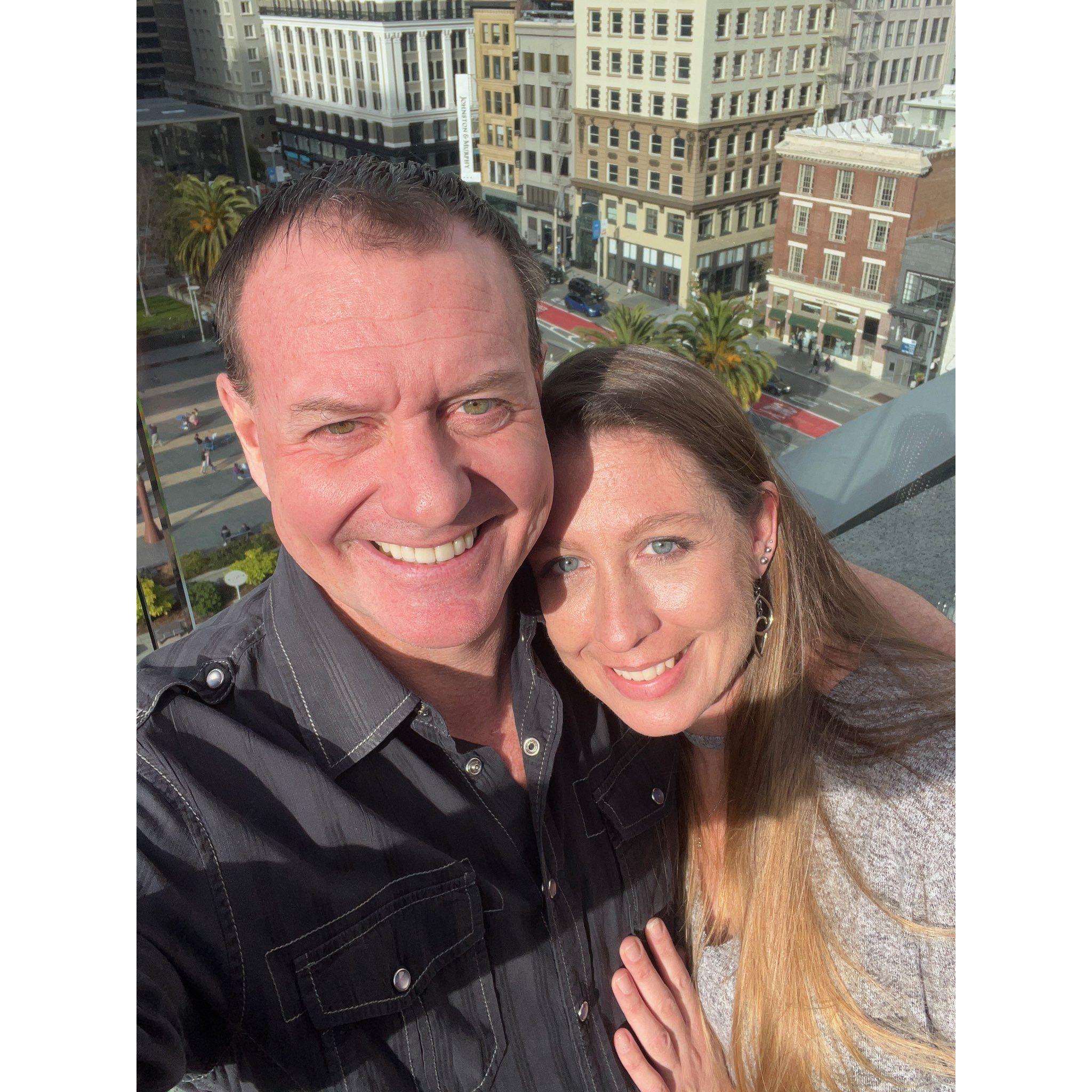 First trip to San Francisco. Top of the Union Square Macys Feb 2023.