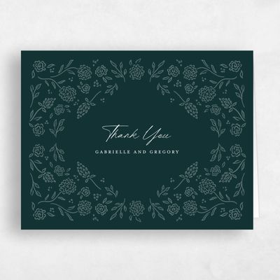 Green Non-Photo Wedding Thank You - Clarian Landscape